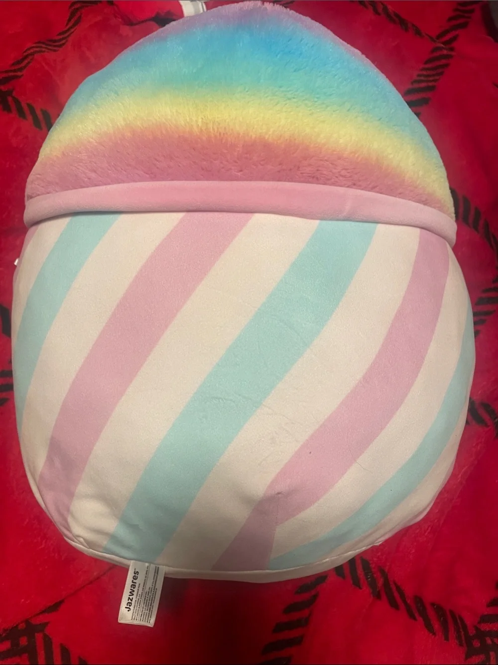 Squishmallows - Snow Cone/Ice Cream Pastel Rainbow Star Plush Pillow - large